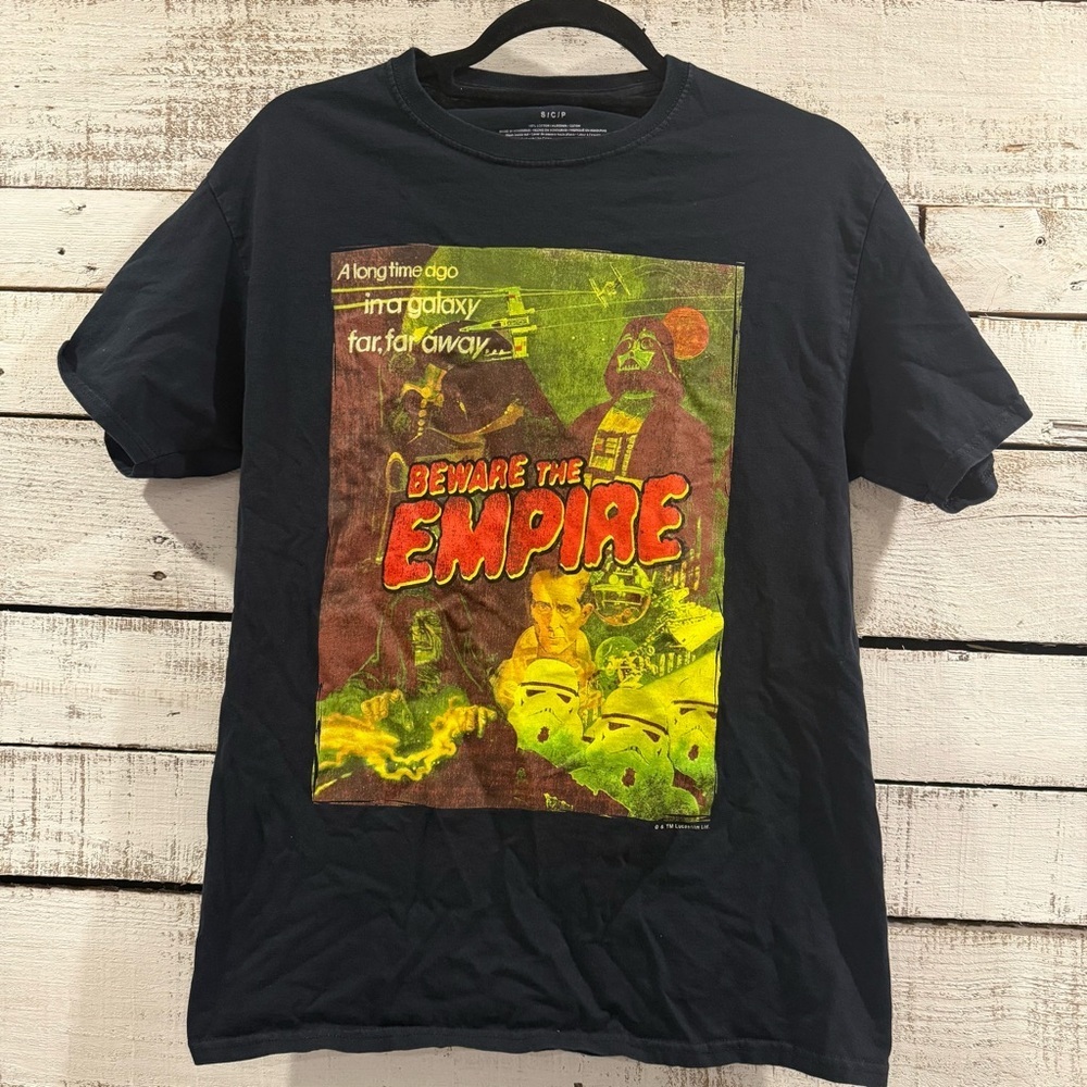 Star Wars Classic Horror Beware Of The Empire Darth Vader T Shirt Men Sz S